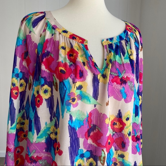 Flowy Boho Daniel Rainn Floral Blouse Large - Picture 5 of 8